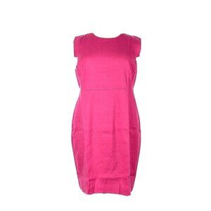 NWT J.Crew Resume Sheath in Soft Fuchsia Pink Stretch Linen Dress 22 $168